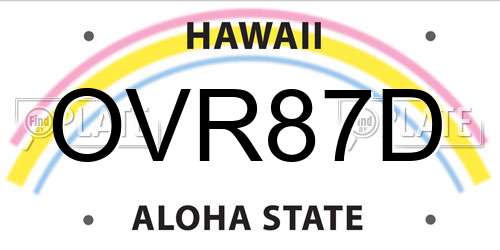 OVR87D Hawaii License Plate