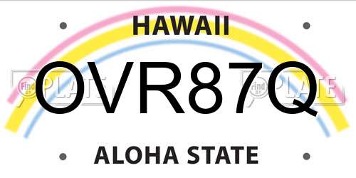 OVR87Q Hawaii License Plate