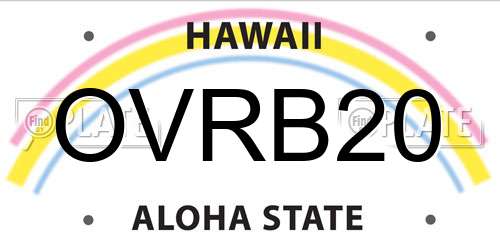 OVRB20 Hawaii License Plate
