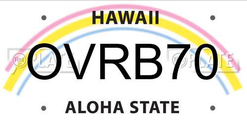 OVRB70 Hawaii License Plate