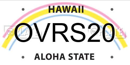 OVRS20 Hawaii License Plate
