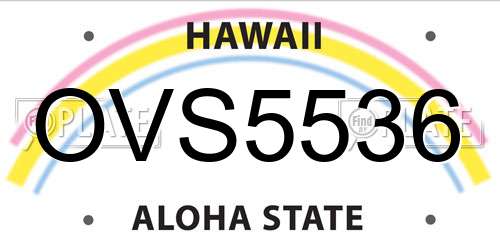 OVS5536 Hawaii License Plate