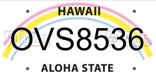 OVS8536 Hawaii License Plate