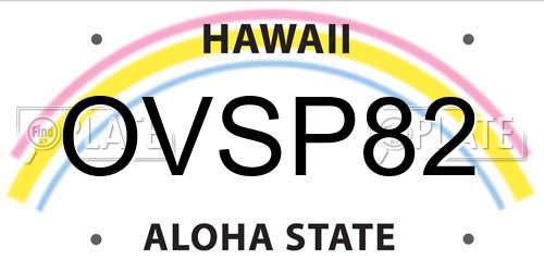 OVSP82 Hawaii License Plate