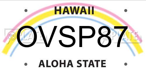 OVSP87 Hawaii License Plate