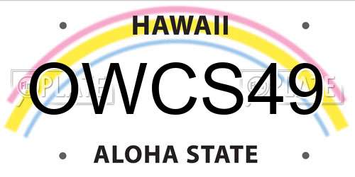 OWCS49 Hawaii License Plate