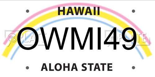 OWMI49 Hawaii License Plate