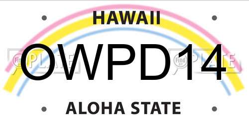OWPD14 Hawaii License Plate