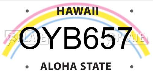 OYB657 Hawaii License Plate