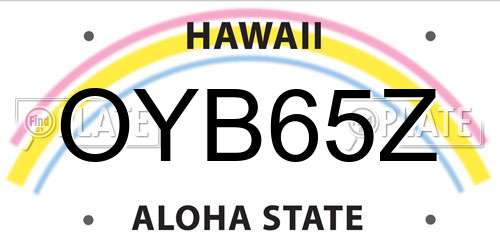 OYB65Z Hawaii License Plate