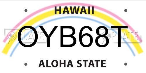 OYB68T Hawaii License Plate
