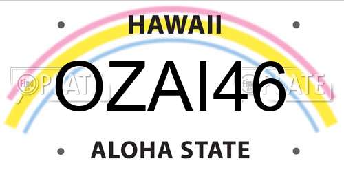 OZAI46 Hawaii License Plate