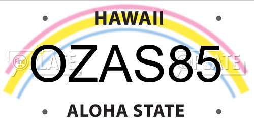 OZAS85 Hawaii License Plate