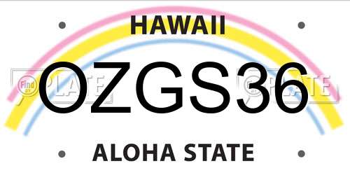 OZGS36 Hawaii License Plate