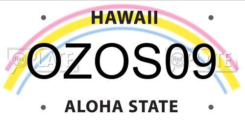 OZOS09 Hawaii License Plate