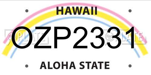 OZP2331 Hawaii License Plate