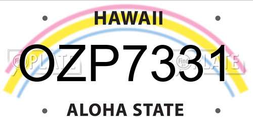 OZP7331 Hawaii License Plate