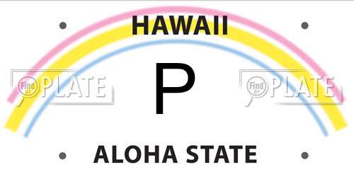 P Hawaii License Plate