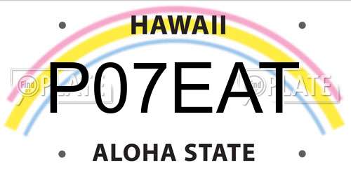 P07EAT Hawaii License Plate