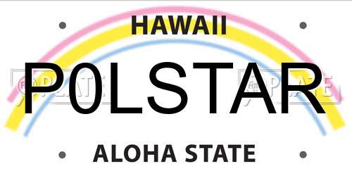 P0LSTAR Hawaii License Plate