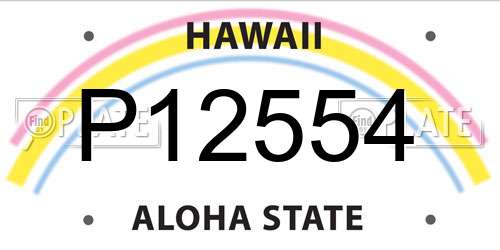 P12554 Hawaii License Plate