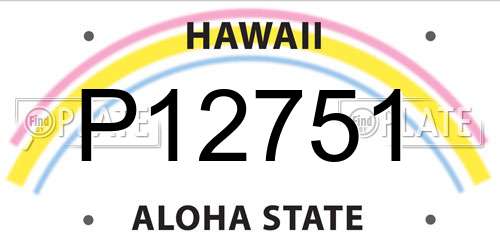 P12751 Hawaii License Plate
