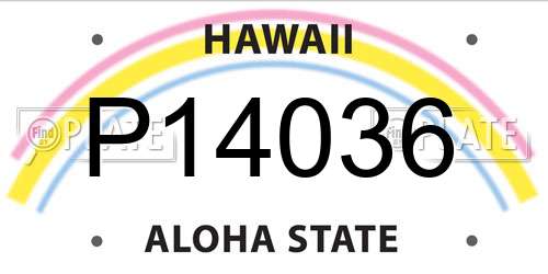 P14036 Hawaii License Plate