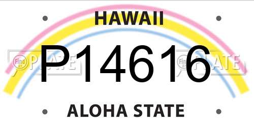 P14616 Hawaii License Plate