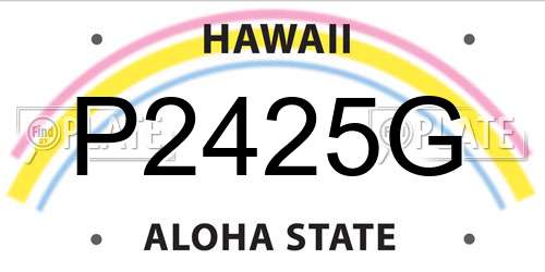 P2425G Hawaii License Plate