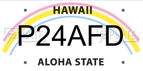 P24AFD Hawaii License Plate