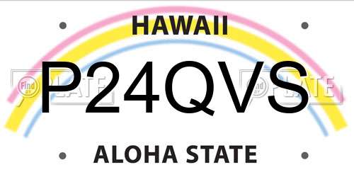P24QVS Hawaii License Plate