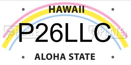 P26LLC Hawaii License Plate