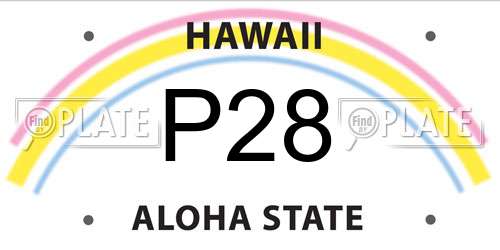 P28 Hawaii License Plate