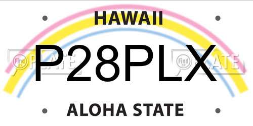 P28PLX Hawaii License Plate