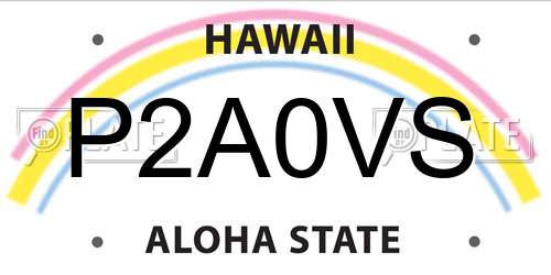 P2A0VS Hawaii License Plate