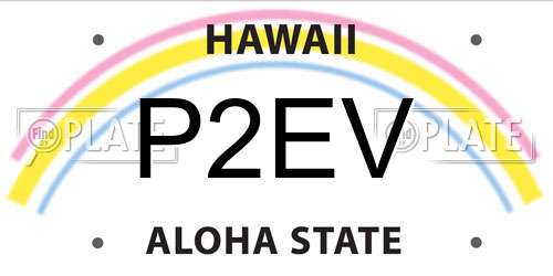 P2EV Hawaii License Plate