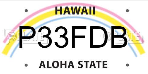 P33FDB Hawaii License Plate