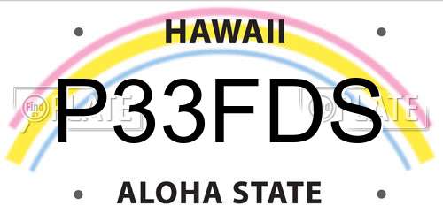 P33FDS Hawaii License Plate