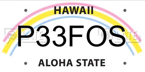P33FOS Hawaii License Plate