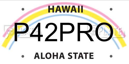P42PRO Hawaii License Plate