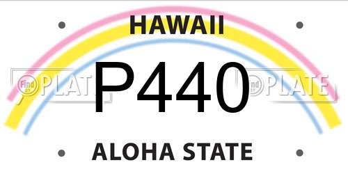 P440 Hawaii License Plate