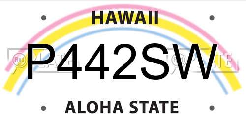 P442SW Hawaii License Plate
