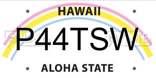 P44TSW Hawaii License Plate