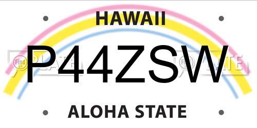 P44ZSW Hawaii License Plate