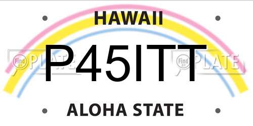 P45ITT Hawaii License Plate