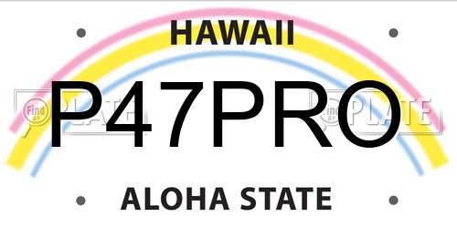 P47PRO Hawaii License Plate