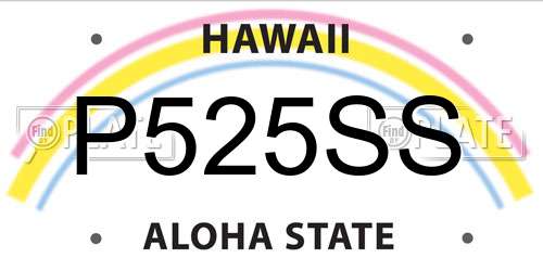P525SS Hawaii License Plate