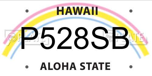 P528SB Hawaii License Plate
