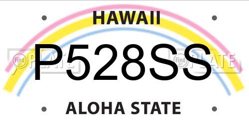 P528SS Hawaii License Plate