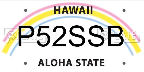 P52SSB Hawaii License Plate